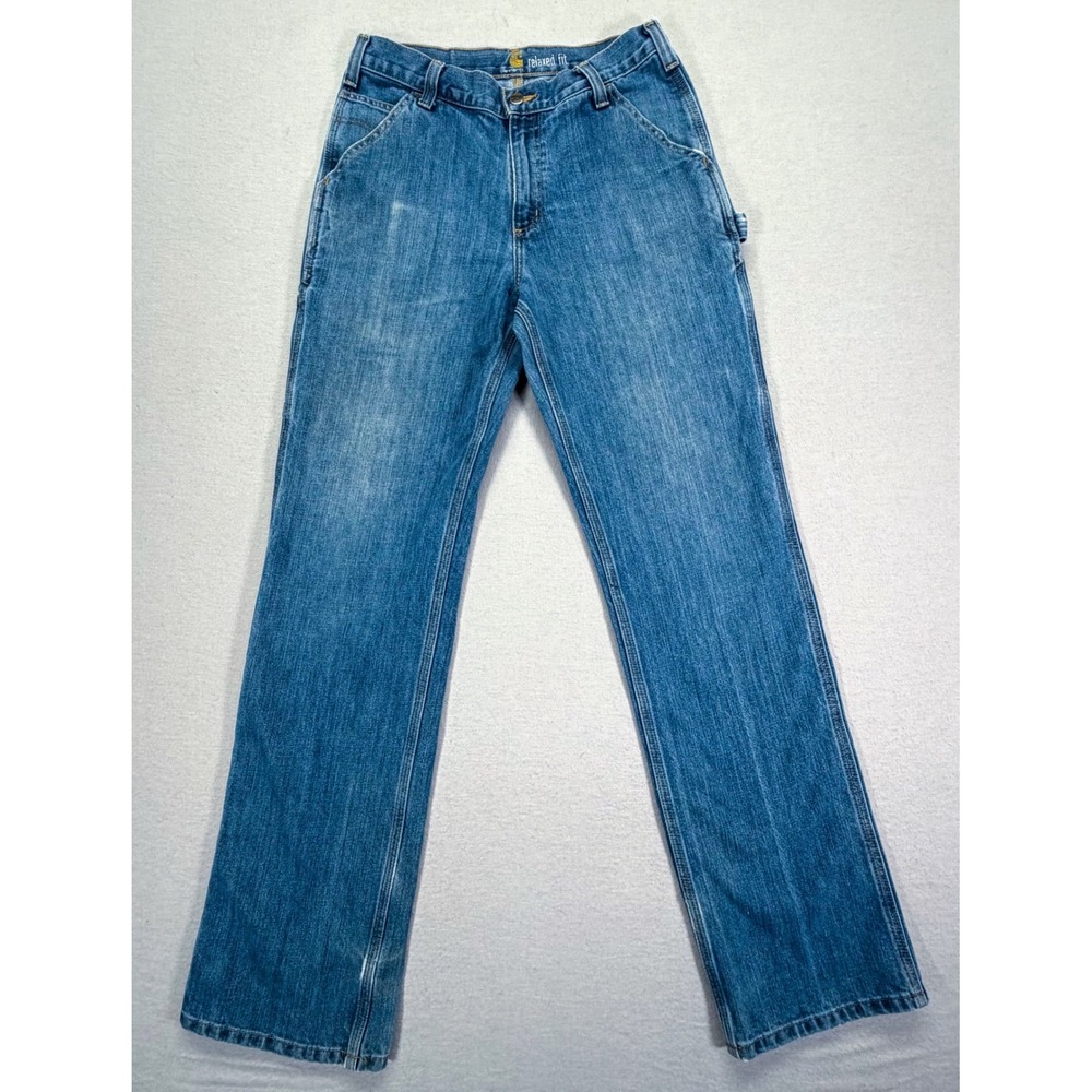 Carhartt Carpenter Jeans Mens 31x34 Blue Excellent Relaxed Fit Utility Pants